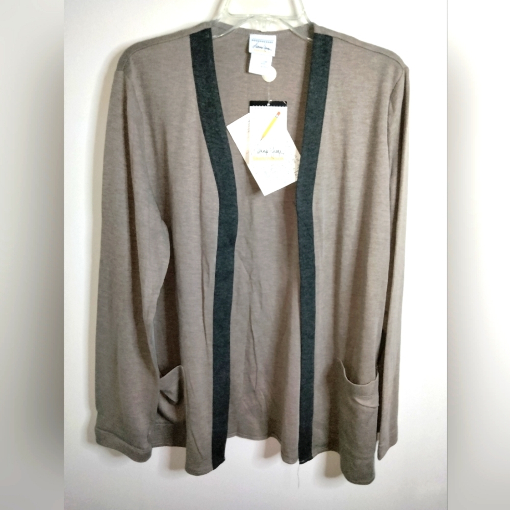Sketchbook (Size L) Multicolor Wool Blend Open Front LS Cardigan (NEW-NWT)